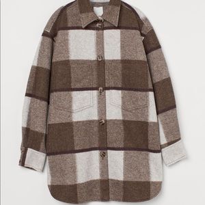 BNWT H&M plaid shacket size large.